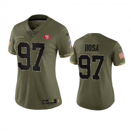 Nainen San Francisco 49ers NFL Pelipaita Nick Bosa 97 Olive 2022 Salute To Service Limited